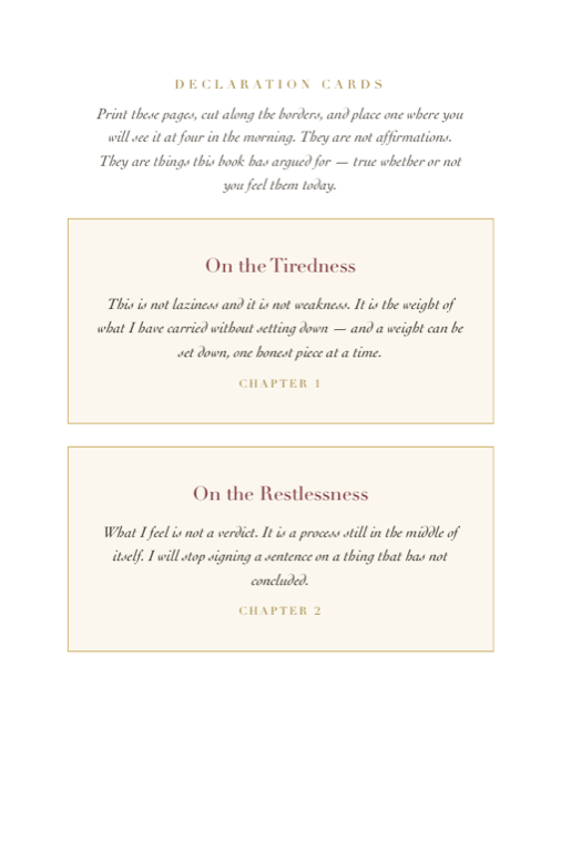 The declaration cards